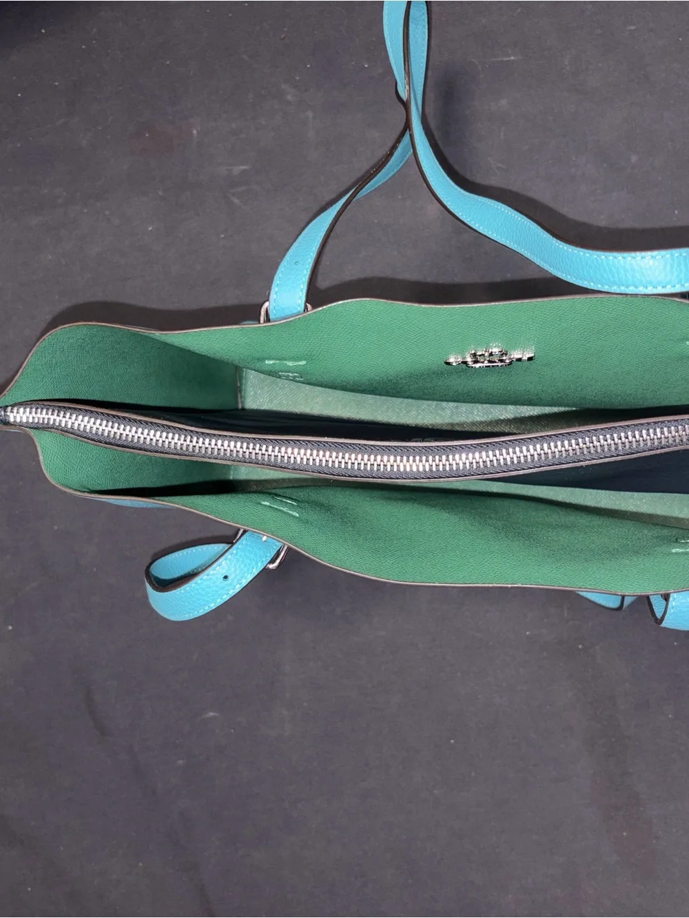 Coach Blue Leather Tote Laptop Bag